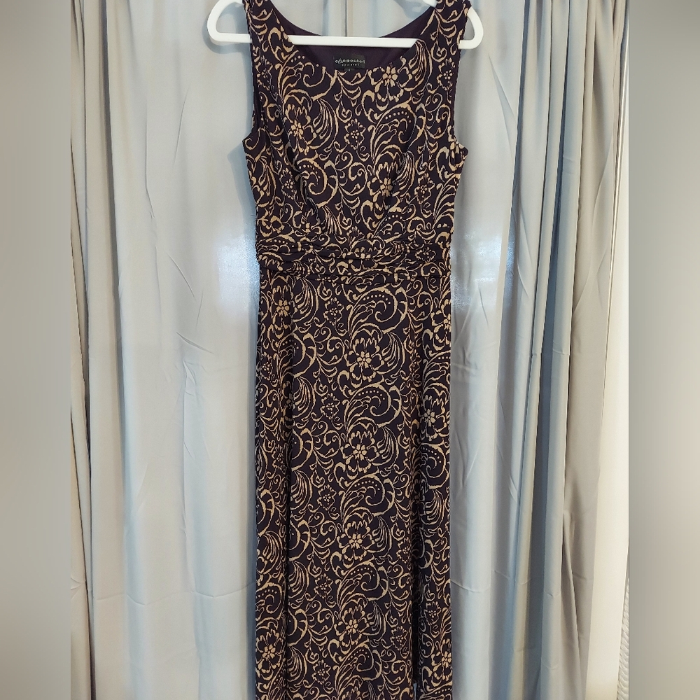 Eggplant/Tan Pullover Dress